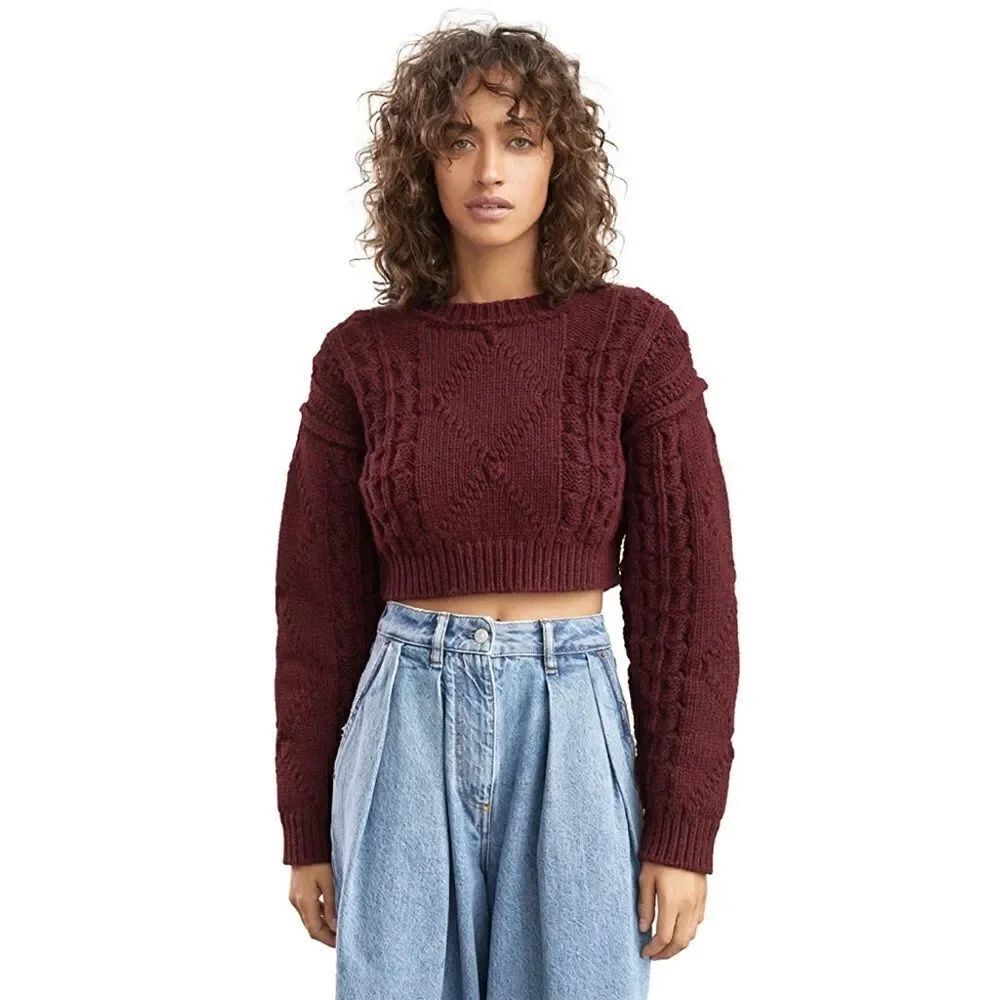 Acne X Shophop Katinka 100% wool cable sweater